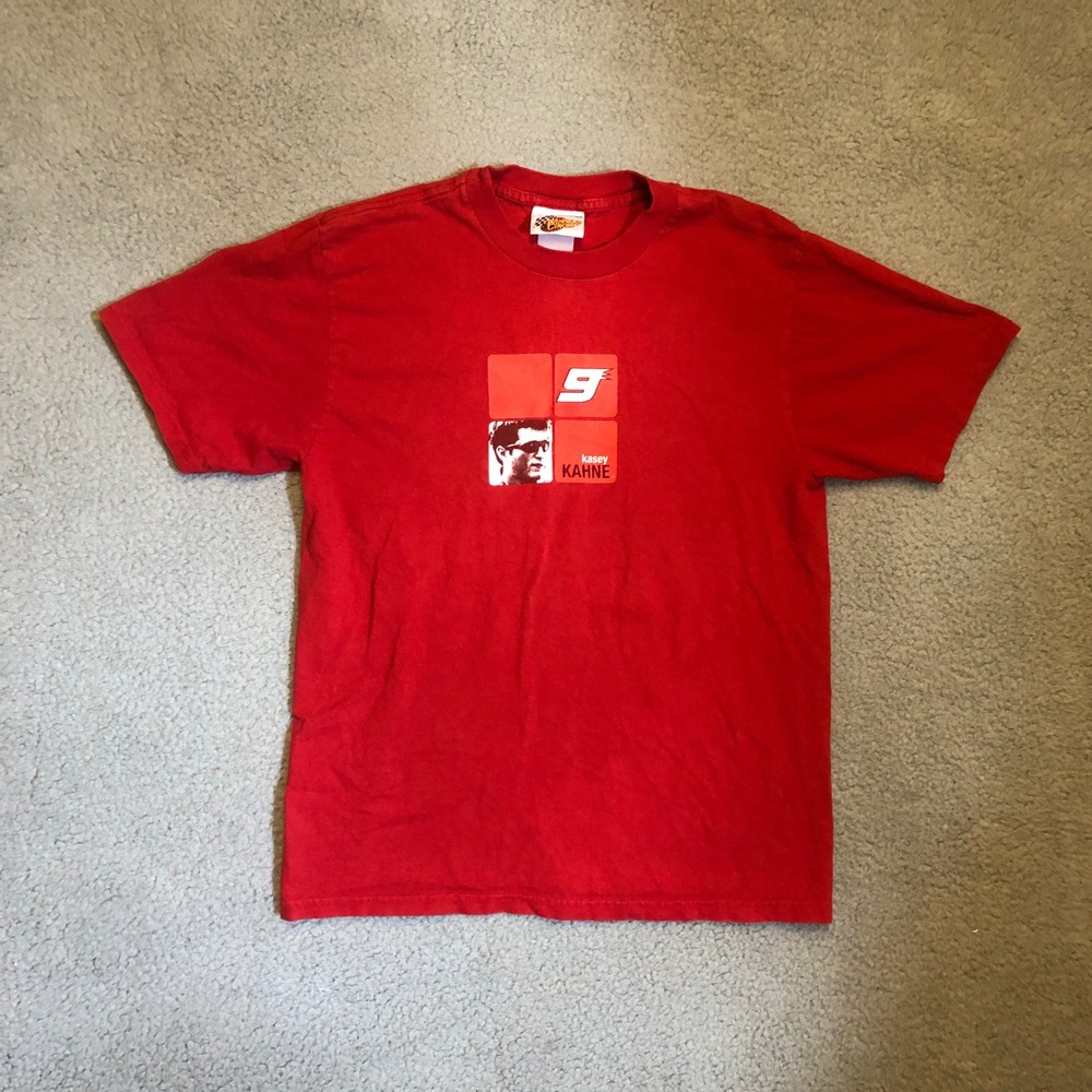 VTG Kasey Kahne NASCAR T-Shirt Red Winners Circle #9 Dodge Racing Mens Medium‎